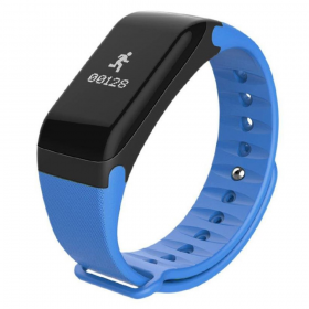 Black PC+TPU F1 Bluetooth 4.0 Smart Watch Sports Pedometer Heart Rate Monitor(Blue)