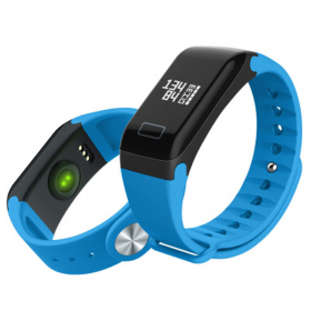 Black PC+TPU F1 Bluetooth 4.0 Smart Watch Sports Pedometer Heart Rate Monitor(Blue)